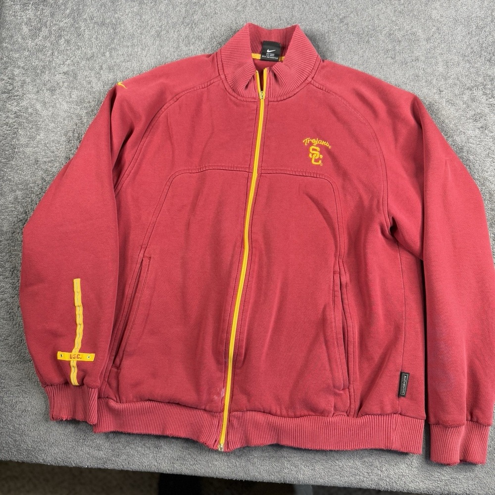 Vintage‎ Nike USC Trojans Jacket Size Medium Full Zip Cotton